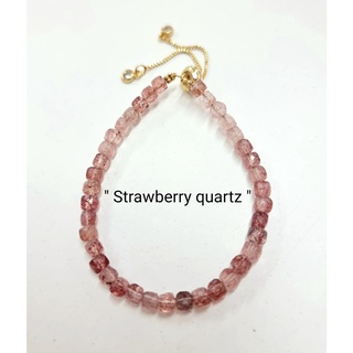 ข้อมือลูกเต๋า"STRAWBERRY QUARTZ " "สตอเบอรรี่ควอสต์"