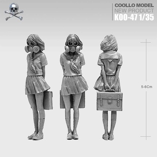 แม่พิมพ์เรซิ่น รูปทหารญี่ปุ่น สีขาว สําหรับนักเรียนหญิง 1/35 KOO-47