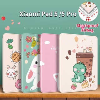 Xiaomi Pad 5 Case Pro 5 11 นิ้ว หนัง ถุงลมนิรภัย ใส กันกระแทก สําหรับเด็ก น่ารัก ซิลิโคน TPU บางเฉียบ นิ่ม ป้องกันการตก แท็บเล็ต พับ ป้องกัน กันน้ํา