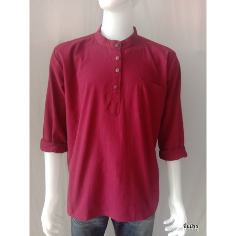 เสื้อพื้นเมืองชาย#เสื้อชายแขนยาว#เสื้อคอจีน#กระดุม4เม็ด - รูปที่ 4