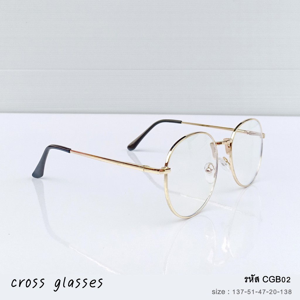 แว่นกรองแสงคอมฯ เลนส์บลูบล็อคแท้ คุณภาพดี ค่าสายตาปกติ ทรงหยดน้ำ  รหัส CGB 02