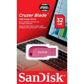 SanDisk Flash Drive CRUZER BLADE 32GB Pink USB2.0 (SDCZ50C_032G_B35PE) Memory แฟลชไดร์ฟ แซนดิส ประกัน Synnex 5ปี