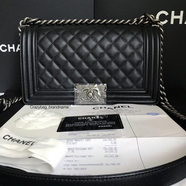 Chanel boy 10” caviar holo 27