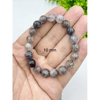 Natural Black Rutail Quartz  Round  Beads Bracelet 6 mm 8mm 10 mm Size Available Natural Tourmaline in Quartz Bracelet