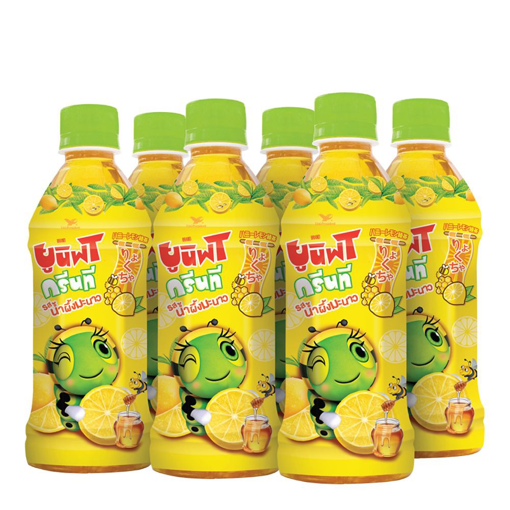 ยูนิฟ ชาเขียวรสน้ำผึ้งมะนาว 350 มล. แพ็ค 6 ขวด Unif Green Tea Honey Lemon Flavor 350 ml. Pack of 6 b