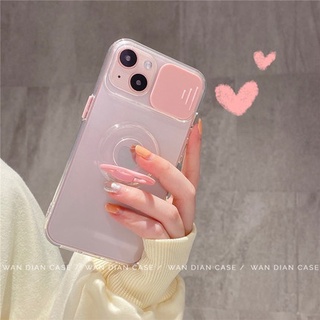 เคสไอโฟน for IPhone 14 pro max 13 Pro Max ขอบสีหลังขุ่นเเบบมีที่สไลด์ปิดกล้อง เคสกันกล้องตั้งได for  iPhone 13 Pro max mini 12 Pro max 11 Pro max 7 8 Plus