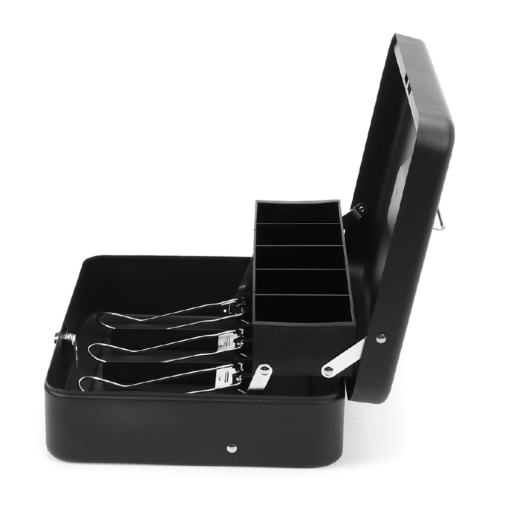 Cash Register Drawer Tiered Tray Storage Safe Box Security Lock 4 Bill ...