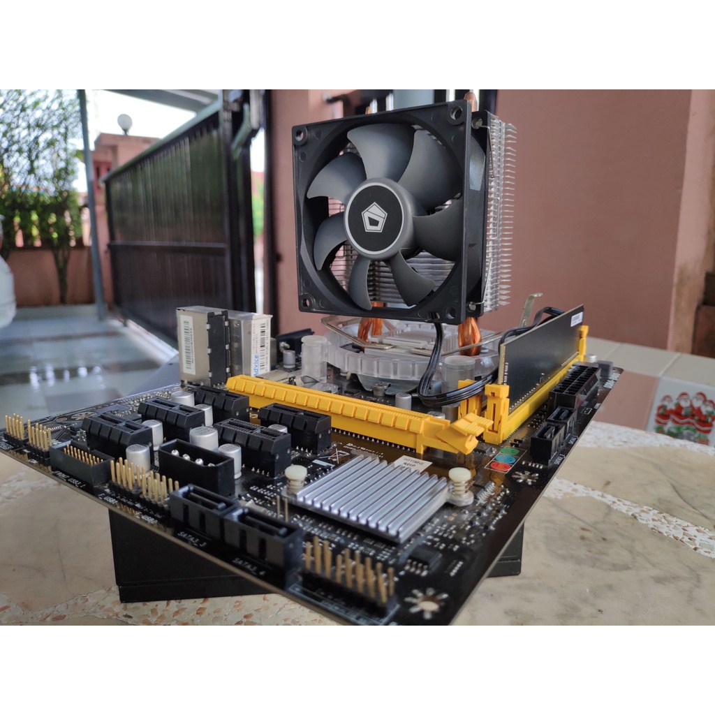 ซีพียู i3-6100 พร้อมเมนบอร์ด Biostar H110M BTC และ Ram 8GB