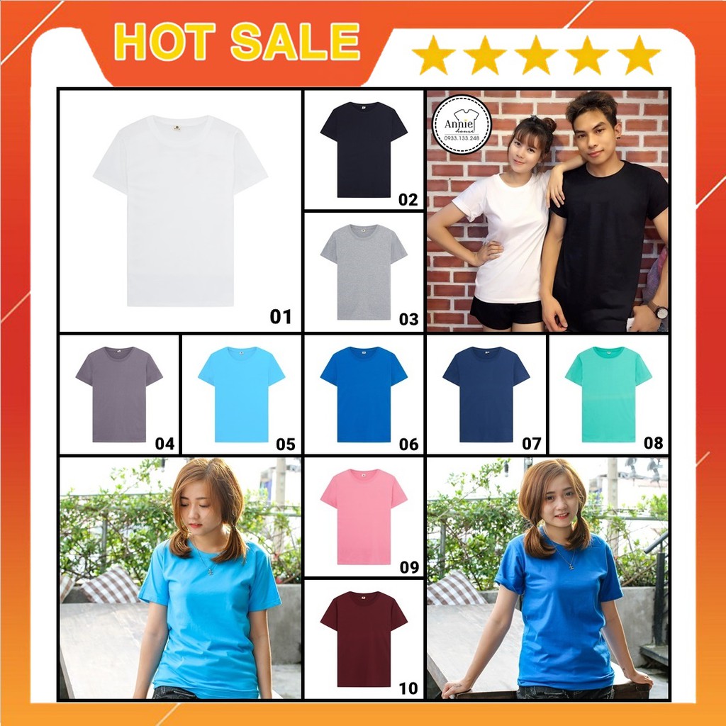 [ซื้อ 1 แถม 1] เสื้อยืดทรงเข้ารูปธรรมดาไทย AT001 - AT010 ชายและหญิง unisex | ร้านค้าเวียดนาม