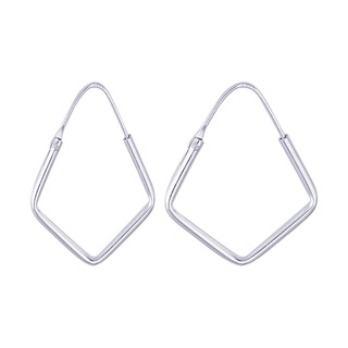 SILVER THAI  20mm Silver triangle polygon hoop earrings  In stock  ต่างหูเงินแท้ขนาด20มินแบบห่วงรูปหลายเหลี่ยม