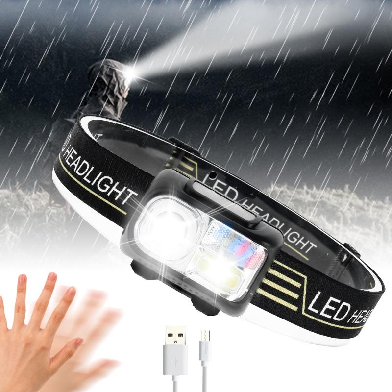 Headlight Led Usb Rechargeable Night Reading Camping Jogging Fishing