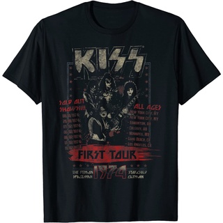 เสื้อยืดผ้าฝ้ายพรีเมี่ยม เสื้อยืด ลาย Kiss First Tour สําหรับผู้ใหญ่