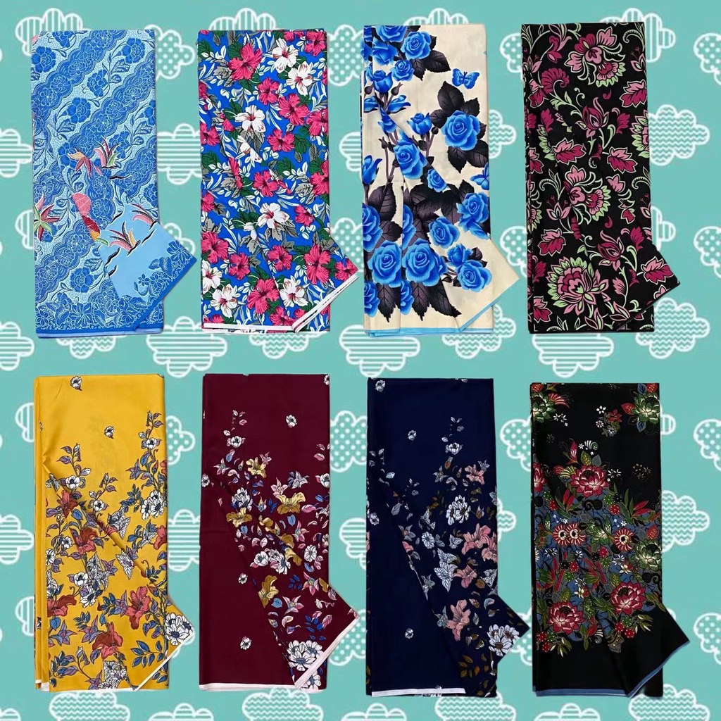 ผ้าถุงคุณภาพดีลายพิมพ์ปาเต๊ะ batik กว้าง 2 เมตร เย็บเรียบร้อย V.1  มีเก็บเงินปลาย