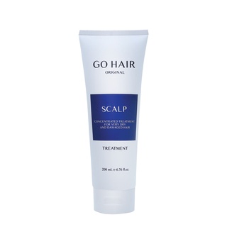 go hair scalp treatment  โกแฮร์ สครัป ทรีทเม้นท์ สูตรพิเศษ *หลอดสีน้ำเงิน* 200  มล. สูตรเฉพาะสำหรับผมแห้งเสียมาก