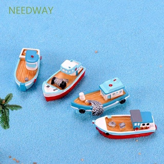 Needway โมเดลเรซิ่นไม้รูปเรือสไตล์เมดิเตอร์เรเนียน Diy สําหรับตกแต่งตู้ปลา