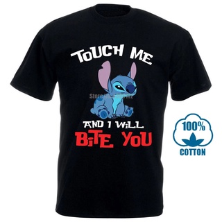 [S-5XL] Gdf21a3 เสื้อยืดผ้าฝ้าย พิมพ์ลายการ์ตูน Stitch Me And I Will Bite You Lilo And Stitch สีดํา สไตล์คลาสสิก สําหรับ