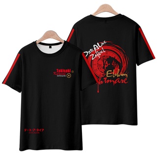 ใหม่ เสื้อยืดแขนสั้นลําลอง พิมพ์ลายอนิเมะ DATE A LIVE Tokisaki Kurumi 3D ทรงหลวม สไตล์ญี่ปุ่น แฟชั่นสําหรับผู้ชาย และผู้หญิง