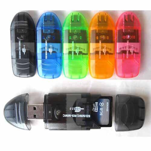 เครื่องอ่านการ์ดหน่วยความจํา USB ความเร็วสูง Writer Adaptor MMC SD SDHC TF Micro SD - สูงสุด 64GB-0406