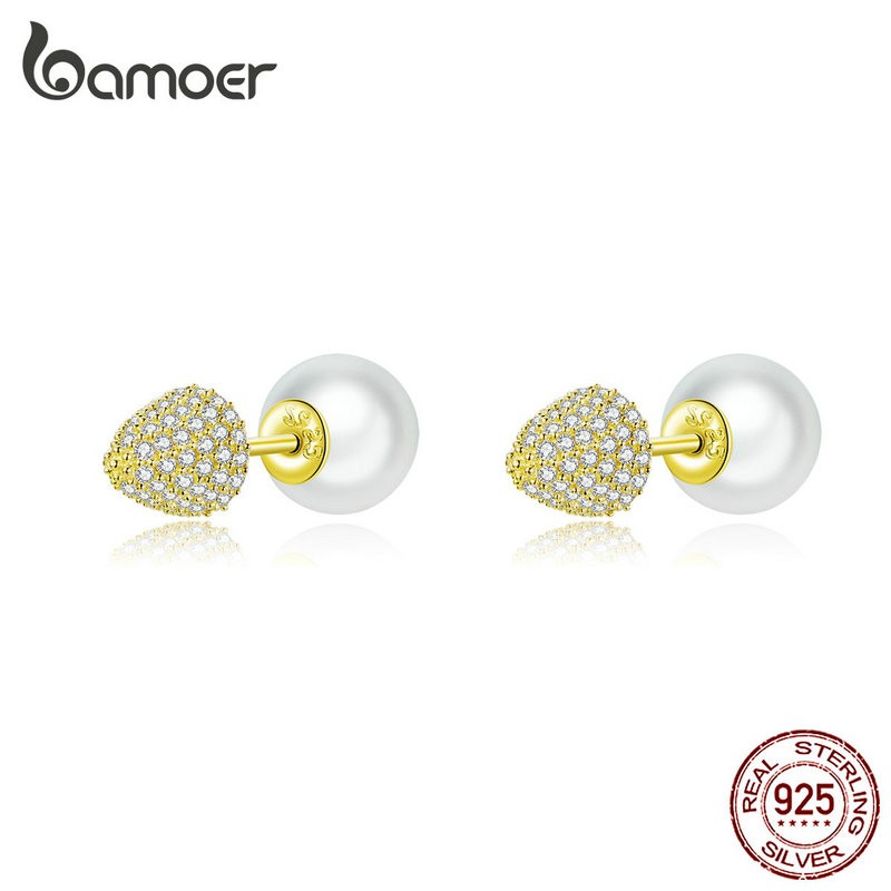 BAMOER The Pearly Cone Earring 925 Silver BSE286