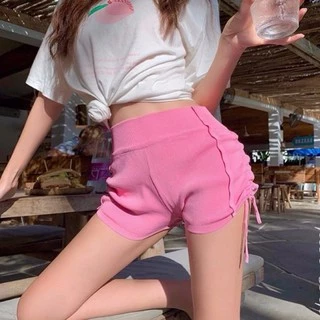 ส่งทันที Cici(พร้อมส่ง)(Q3212)กางเกงไหมพรมขาสั้น รูดข้าง