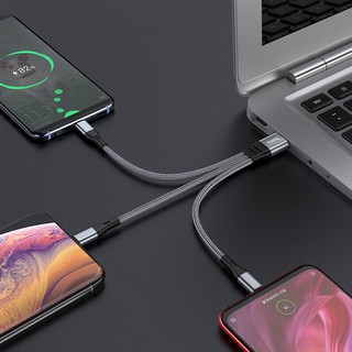 สายชาร์จ X47 HOCO 3-in-1 ตัวเชื่อมต่ออลูมิเนียมอัลลอยด์ 25 ซม. และใยถัก X47 Harbor 3-in-1 charging cable 25cm