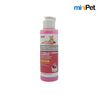 Minipet (มินิเพ็ท) แชมพูแมววิตามิน Shampoo Vitamin For Cat กลิ่นสตรอเบอรี่โยเกิร์ต สำหรับแมว ขนาด 120 มล.