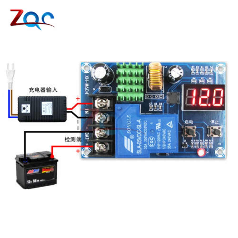 Xh-m604 บอร์ดโมดูลควบคุมที่ชาร์จแบตเตอรี่ลิเธียม DC 6-60V