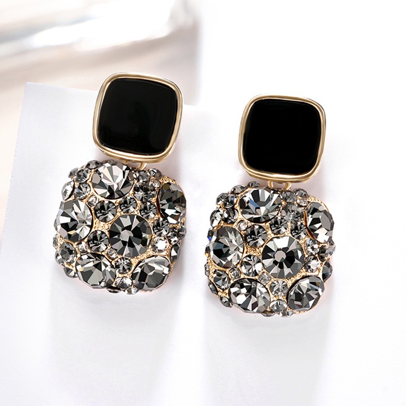 Bling Bling CZ เพทาย ผู้หญิง ต่างหูสตั๊ด ทรงสี่เหลี่ยม งานแต่งงาน หมั้น ปาร์ตี้ เจ้าสาว ต่างหู สาว เครื่องประดับ คุณภาพสูง