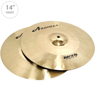 Arborea Hybrid AP แฉ / ฉาบ ไฮแฮท 14"+14" รุ่น HB-14H (ไฮแฮทกลองชุด, Hihat Bronze Cymbal)