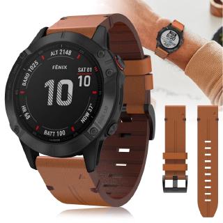 สายนาฬิกาข้อมือหนังวัวแท้ garmin fenix 6/6 pro fenix 5/5 plus 22 มม