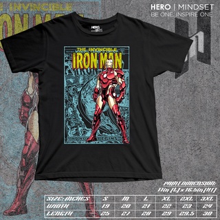 เสื้อยืด IRON MAN MARVEL AVENGERS COMIC ART SHIRT ROUND NECK BY HERO|MINDSETเสื้อยืด เสือยืดผู้ชาย