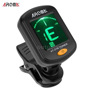 AROMA AT-01A Rotatable Clip-on Tuner LCD Display for Chromatic Guitar Bass Ukule