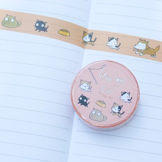 Masking Tape วาชิเทป [ขนาด 1.5 cm]  ลาย Crazy lovly cats