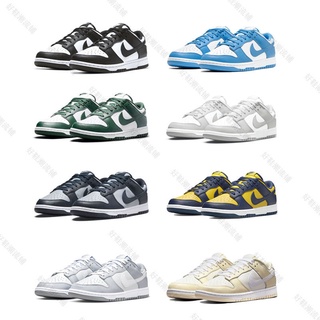 ✘Dunk Low คุณภาพสูงสีดำและสีขาว panda สีขาวสีฟ้าสีขาวสีเขียวรองเท้าผ้าใบลำลองรองเท้าคู่รองเท้าผ้าใบ all-match shoes