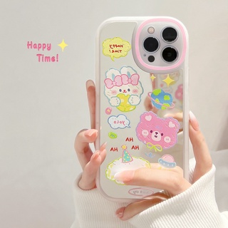 เคสป้องกันโทรศัพท์มือถือ ลายภาพวาดสีน้ํามัน รูปกราฟฟิตี้ มีกระจกแต่งหน้า สําหรับ Apple Iphone 12 14 11 14 13promax XS 8P XR