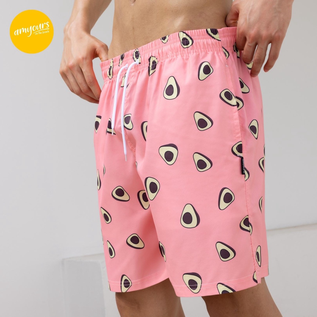 amyours on the beach กางเกงขาสั้นชาย คุณภาพดี ว่ายน้ำ เดินชายหาด รุ่น Men's Summer ลาย Avocado