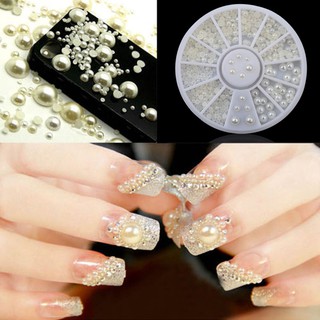 3D Fashion White Nail Art Pearl Acrylic Gem DIY Nail