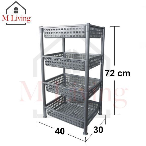M LIVING 240/4 ชั้นวางของ 4 ชั้น ขนาด 30 x 40 x 72 ซม. (B4)