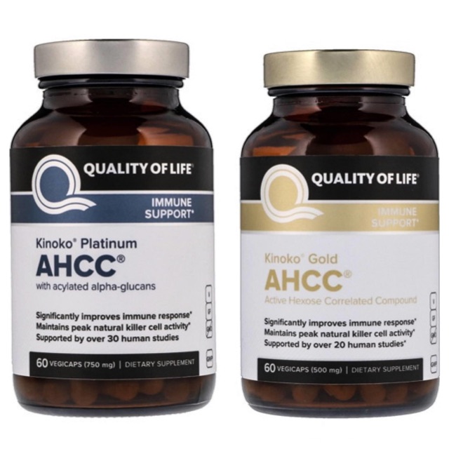 พร้อมส่ง💥🇺🇸Quality of Life Labs, Kinoko Platinum AHCC, 750 mg, 60 Vegicaps