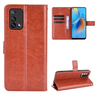 OPPO A95 4G เคสฝาพับ PU Leather Wallet Case Stand Holder Flip เคส OPPO A74 5G A52 A92 A53 A16 A15 A15S Phone Case