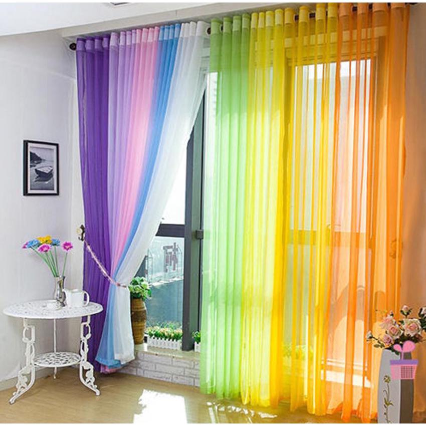 ผ้าม่าน Tulle Voile ติดประตูหน้าต่าง 1 ชิ้น