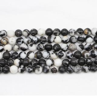 ลูกปัดหินธรรมชาติสีดําสีขาวสําหรับทําเครื่องประดับ Diy