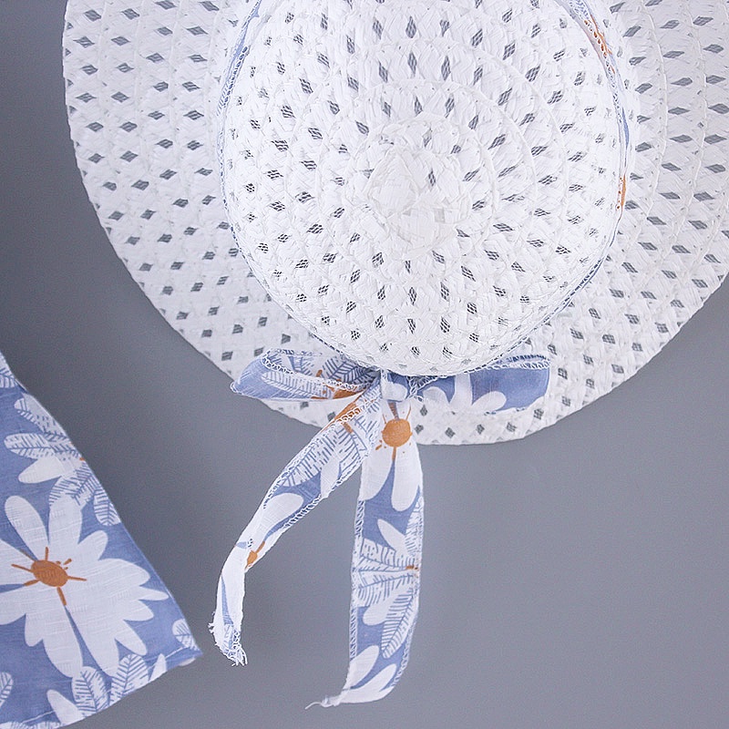 ชุดเดรสกระโปรง พิมพ์ลายดอกเดซี่ ประดับโบว์ ขนาดเล็ก พร้อมหมวก แฟชั่นฤดูร้อน สําหรับเด็กผู้หญิง อายุ 0-3 ปี - รูปที่ 7