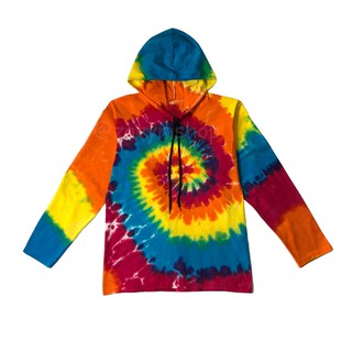 เสื้อมัดย้อม สีไม่ตก Hoodies เสื้อฮู้ด Rainbow Spiral @zarymshop