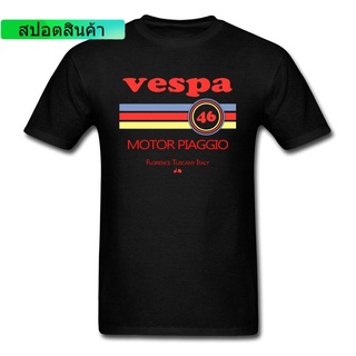 Motor Piaggio hair motorcycle Vintage shirts Logo Design comfortable mens tops T shirt cotton Print bike ride  คอกลม