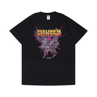 เสื้อยืด ลายยูนิคอร์น สีดํา