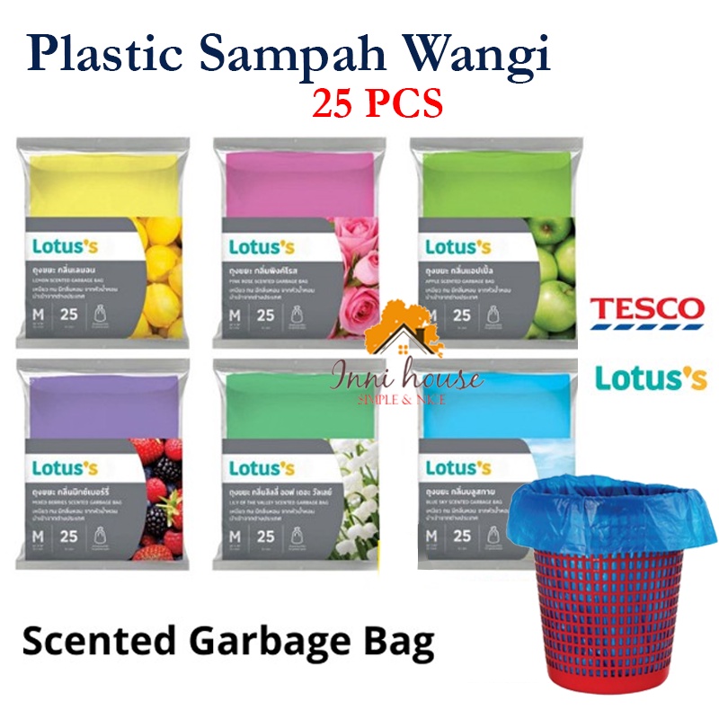 ถุงขยะหอม Lotuss/Tesco ถุงถู Size S (45 ชิ้น) / M (23 ชิ้น) น้ําหอม Beg Plastik Sampah Wangi