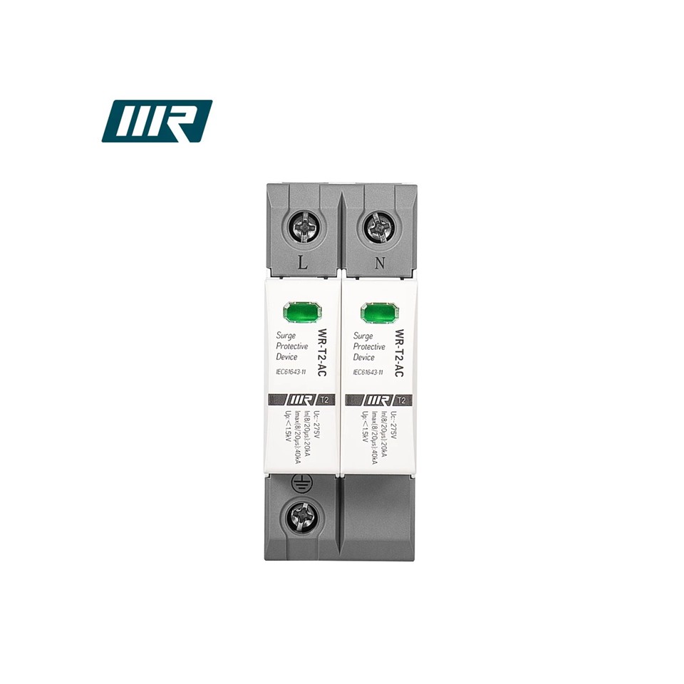 AC surge protection อุปกรณ์ ป้องกันฟ้าผ่า ไฟกระชาก 275VAC รุ่น WR-T2-AC 20/ 40KA (WRDZ)