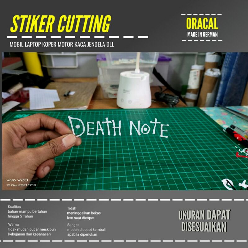 สติ๊กเกอร์ตัดภาพ DEATH NOTE CUSTOM ORACAL MATERIAL