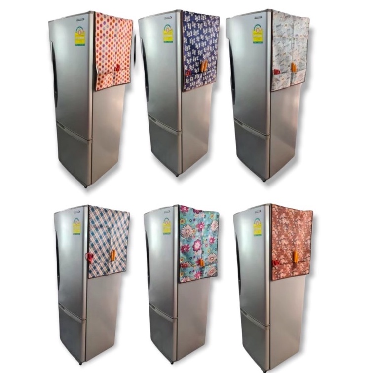 ผ้าคลุมตู้เย็นยางพารา  มีช่องใส่ของ4ช่อง เย็บกุ๊นขอบรอบผืน  หนาเหนียว กันเลอะ กันร้อน กันน้ำ100%